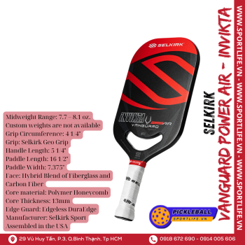 Vợt Pickleball Selkirk Vanguard Power Air Invikta - Red
