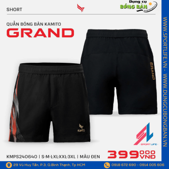 Quần bóng bàn Kamito Grand (Black)